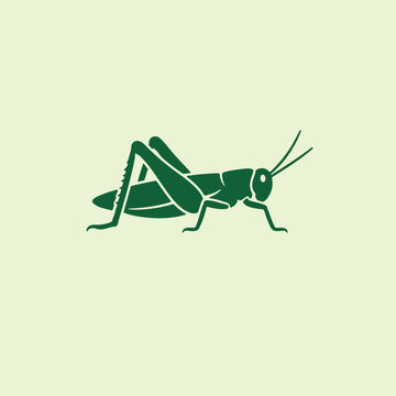 Grasshopper logo vector icon silhouette illustration.