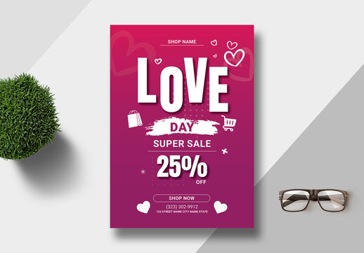 Love Day Shopping Sale Advertising Poster