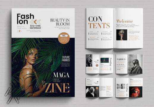 Fashion Magazine Template with Modern Editorial Layout