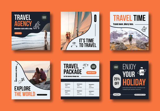 Travel Agency Social Media Post Template Design