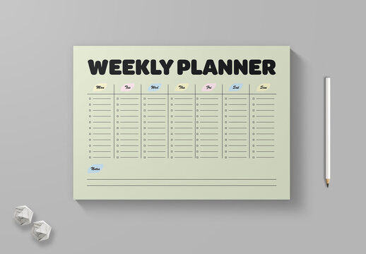 Weekly Planner Template Design