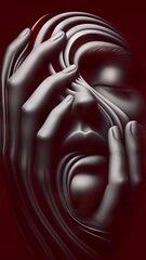 Emotional Expression Abstract Art Face.