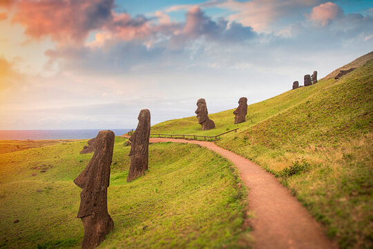 Easter Island statues. Chile