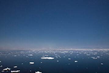 Hokkaido, Japan - February 18, 2024:  Drift ice at Nemuro strait in Hokkaido, Japan © Khun Ta