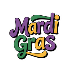 Fototapeta premium Vibrant Mardi Gras celebration logo with colorful letters