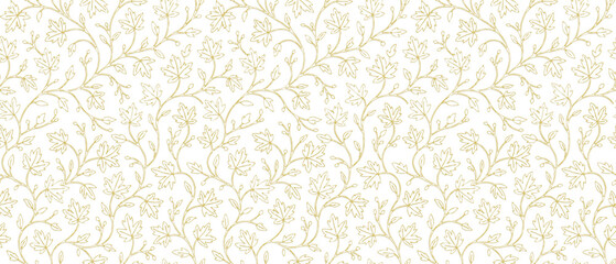 Elegant pastel gradient floral leaf pattern line art.