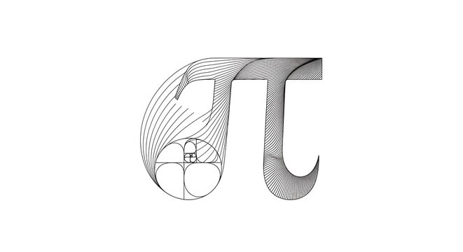 Stylized pi symbol with geometric patterns