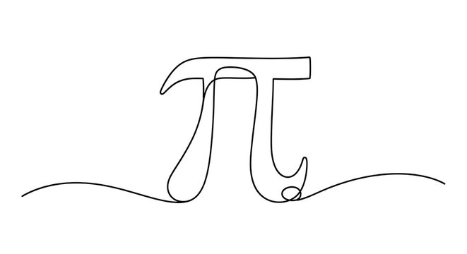 Continuous line drawing of pi symbol