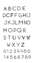 Alphabet and Numbers Font Typography.