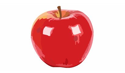 Obraz premium Watercolor Red Apple Vector Illustration Isolated on White