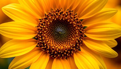 Obraz premium Close-up of a vibrant yellow sunflower in full bloom, showcasing its intricate details.