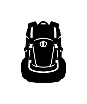 Minimalist Black Backpack Silhouette Vector Design