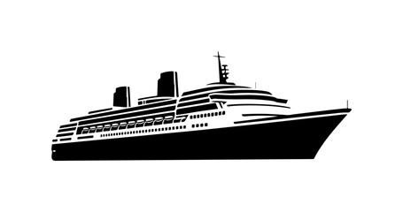 Obraz premium Modern Cruise Ship Vector Silhouette Illustration