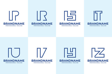 Letters IP IR IS IT IU IV IY IZ Monogram Logo, for PI RI SI TI UI VI YI ZI Initials