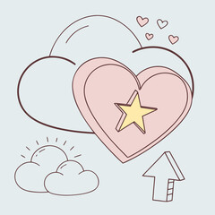 Uploading positive emotions and love to the cloud: a conceptual digital illustration