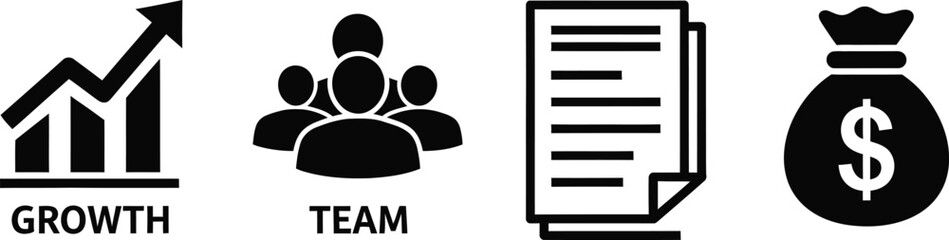 Black and white for business concepts growth team document and money finance