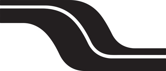 Obraz premium Simple black road with white lines on plain background