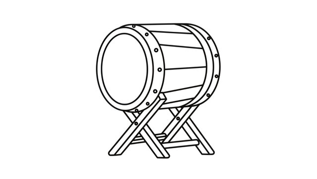 Drum on a Stand Illustration.