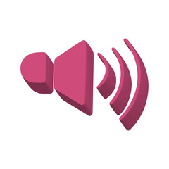 Fototapeta premium Pink Volume Sound Icon Transparent Background