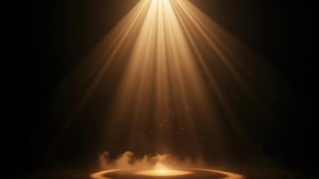A beam of light shines down on a mysterious structure, creating a dramatic and intriguing scene