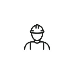 Engineer Icon with Hard Hat and Minimalist Design