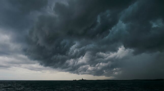 storm clouds over the sea