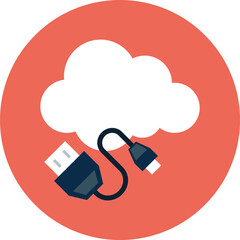 Cloud computing security concept with lock and key icon