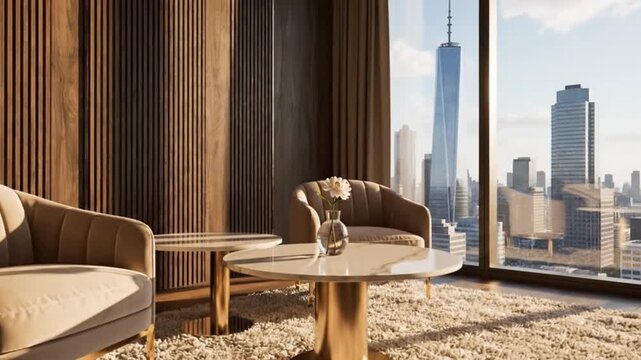 Luxury living room with elegant sofa and table on 