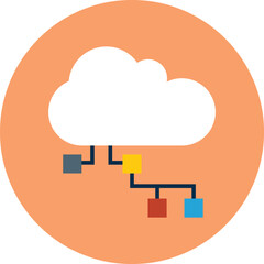Cloud computing icon displayed on a computer screen representing modern internet technology and data connection
