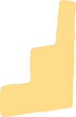 Obraz premium Yellow organic abstract vertical block shape. Smooth fluid form. Minimal flat design graphic element. Isolated on white background. Vector illustration.