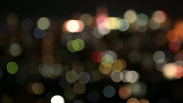 都市夜景の玉ボケ