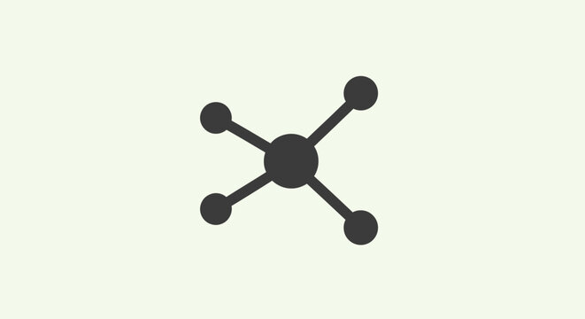 Black Molecule Structure with Central Atom.