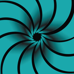 Blue and black spiral waves abstract background