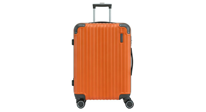 Orange Hardside Spinner Suitcase with Telescopic Handle and Wheels