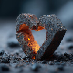 Ember heart glow warm orange light intense Valentine affection