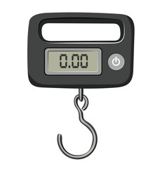 Black Digital Hanging Scale Tool Illustration Isolated on White Background © HakujiHaruka