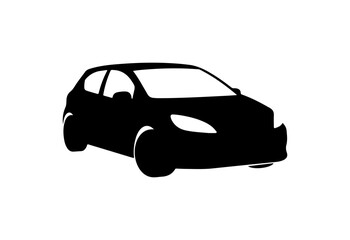 Fototapeta premium Minimalist Black Car Silhouette Vector Illustration