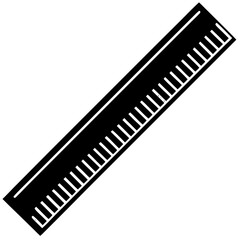 Fototapeta premium Black Straight Ruler Silhouette Vector – Measuring Tool Engineering Metric Scale Icon