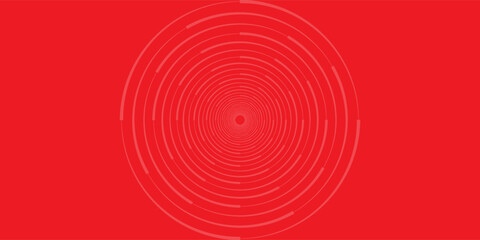Fototapeta premium Collection of red concentric circles. Collection of radial sound wave or sonar rings. Pack of radar icon symbols, targets, dashed lines, halftones.