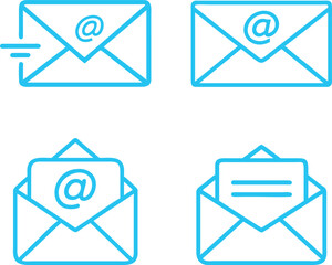 Minimalist email icons set