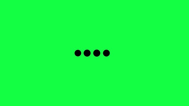 Simple circle bigger and fade for loading animation on green background. loading progress icon animation for web UI design, looping 4 dots motion graphic animation video