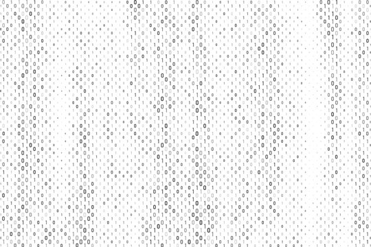 Digital binary matrix with cascading code numbers creates abstract technology background. Perfect for data science, programming, and modern software design concepts. Vector