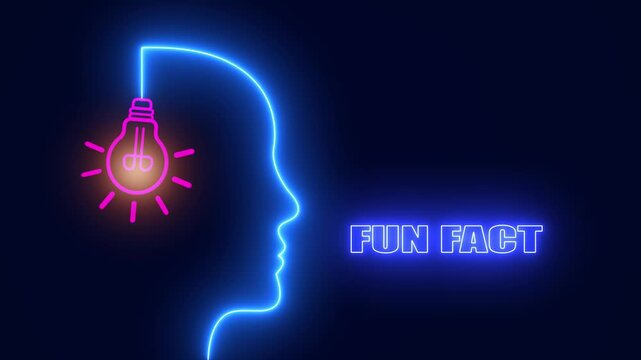Glowing neon profile with fun fact typography ideal for interactive marketing campaigns and creative educational platforms