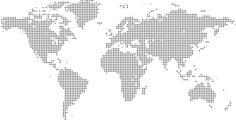 Pixelated World Map Global Connection Data Network with vector illustration