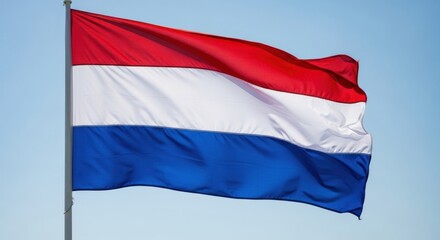Obraz premium Netherlands Flag Waving in Daylight