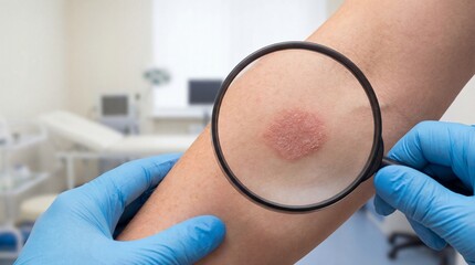 Skin arm magnifier medical examination rash dermatology healthcare disease infection redness texture