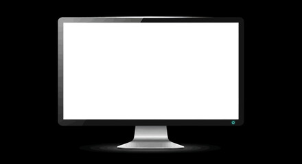 Modern computer monitor displaying a crisp white screen, perfect for your custom digital content and designs