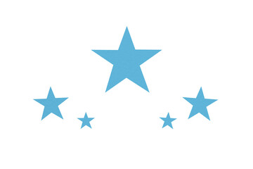A light blue star is situated on a transparent background.