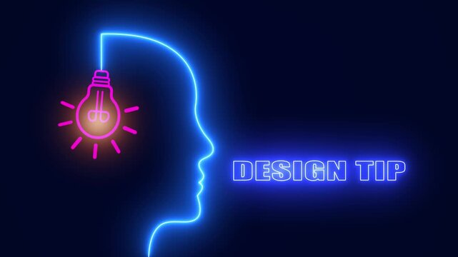Design tip neon head concept great for graphic designers and creative layout advice for portfolio building videos