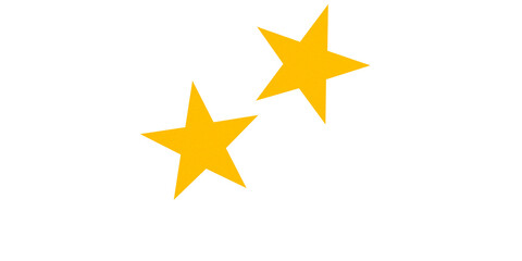 Fototapeta premium Bright yellow stars are perfect for celebrations, achievements, or a magical theme. Ideal for holiday greeting cards, banners, or decorations, set against a transparent background.
